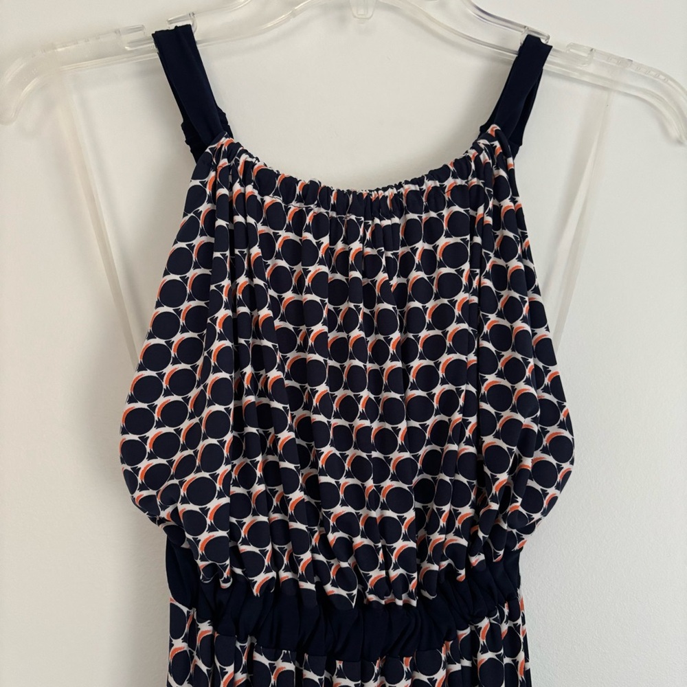 T-Bags Los Angeles Navy Boho Chic Patterned‎ Halter Maxi Summer Dress S NWT